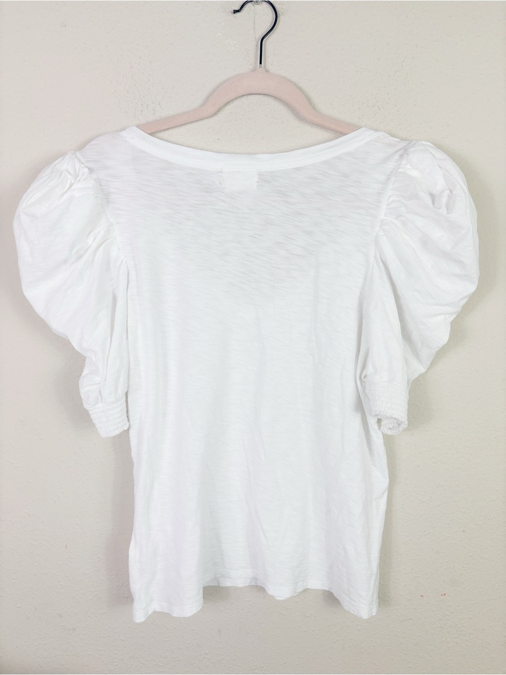 Nation LTD Celine Top in White Puff Smocked Sleeves size Large - Picture 5 of 13